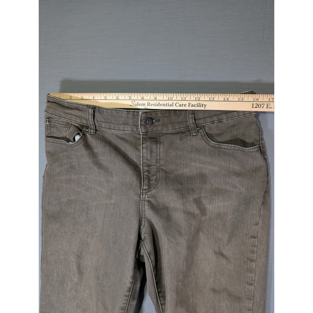 Chicos Platinum Denim Brown Straight Leg Jeans Size 1.5 Short 4500726490 - Picture 5 of 7